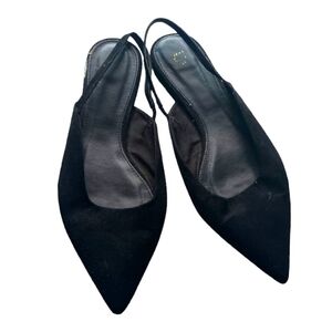 H&M Black Pointed Toe Slingback Flats
